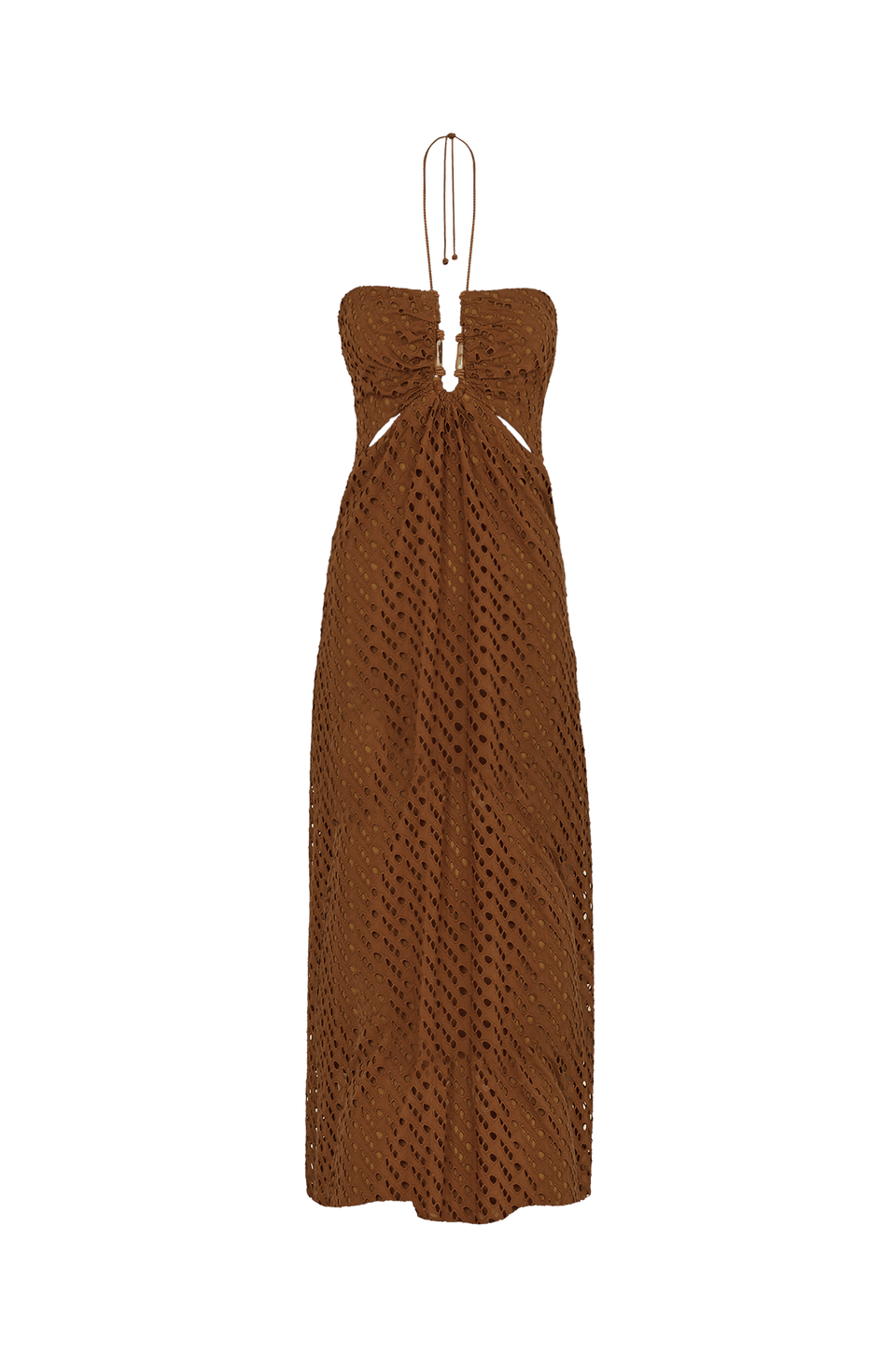 Eyelet Melina Midi Dress - Toasty XS