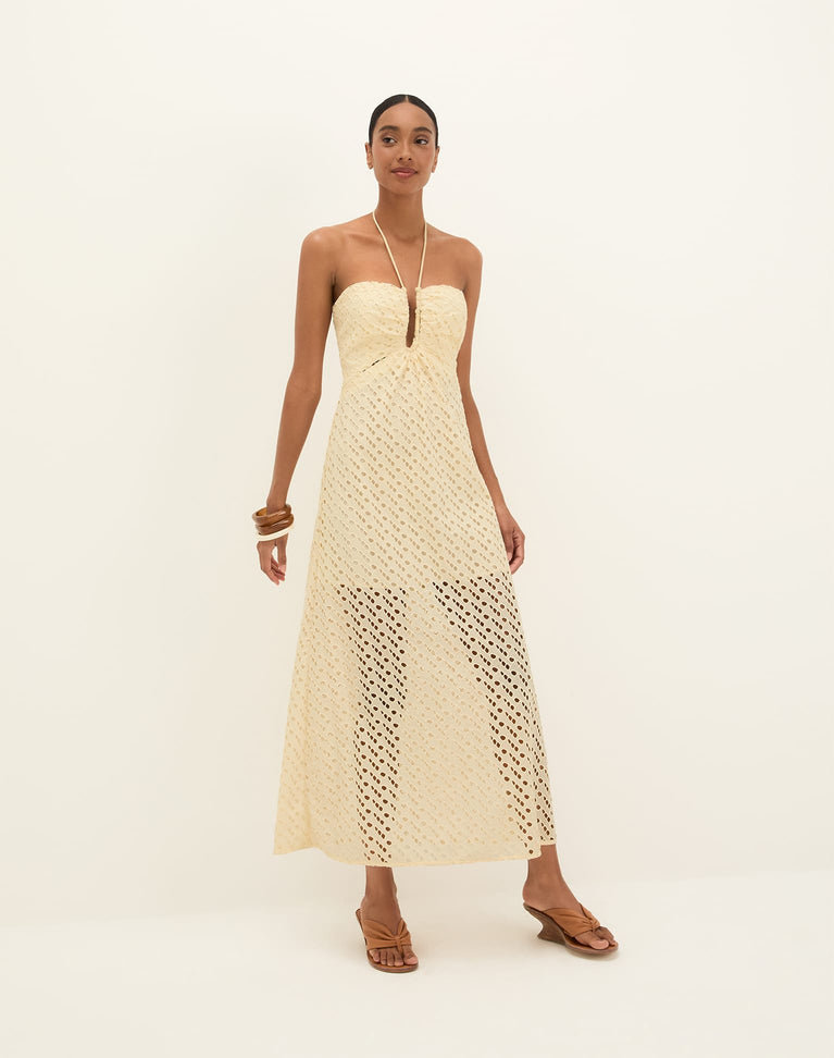 Eyelet Melina Long Dress - Glitz