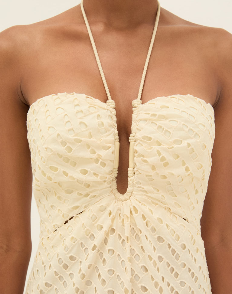 Eyelet Melina Midi Dress - Glitz XS