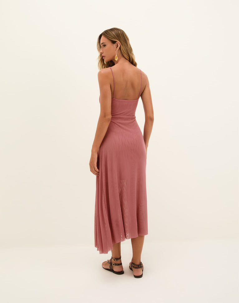 dana midi dress Baltic Born Womens Dana Ribbed Midi Dress | Brown