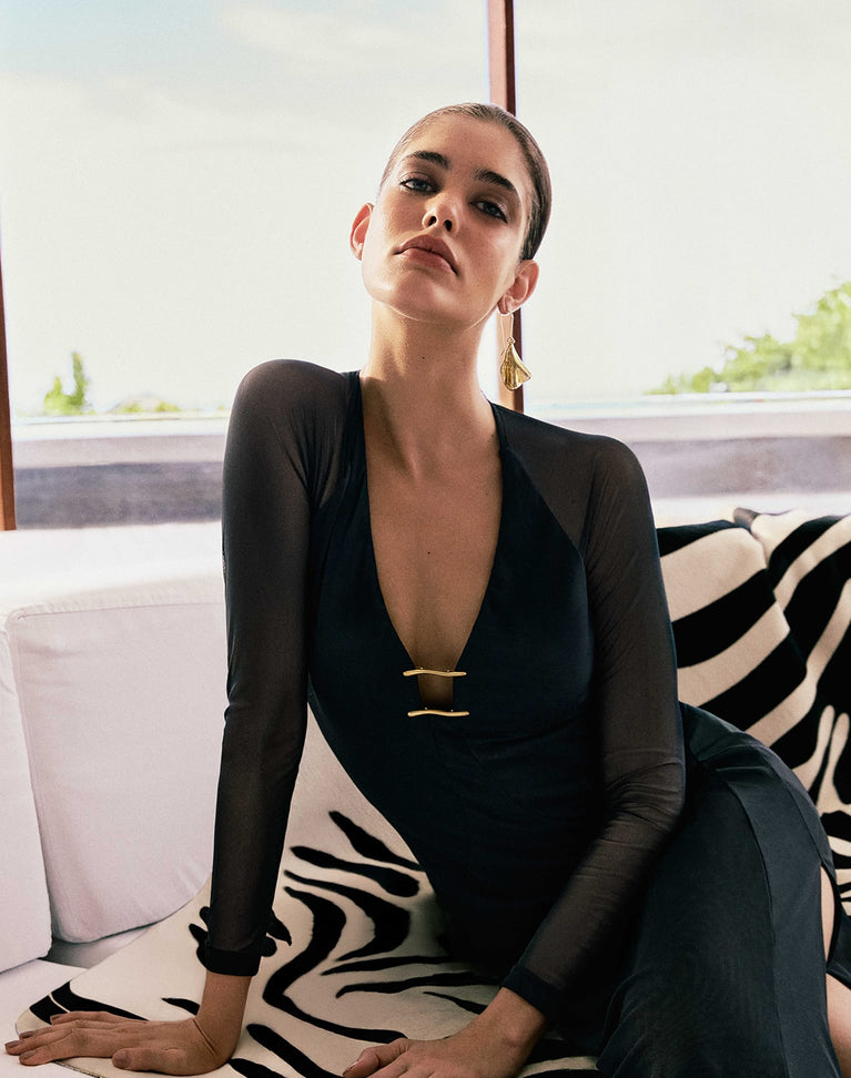 Iva Long Dress - Black XS