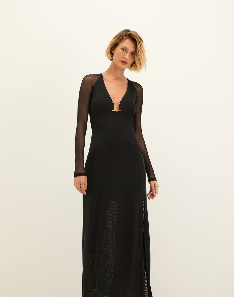 Iva Long Dress - Black XS