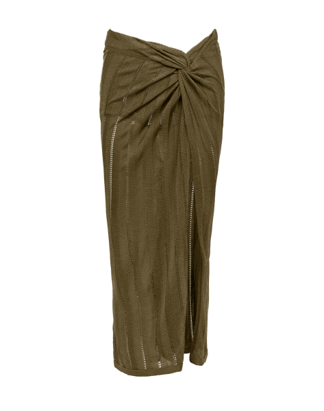 Knit Vis Long Skirt - Evergreen
