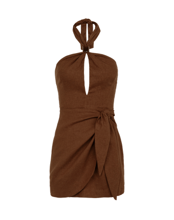 ViX Luna Mini Dress Swim Cover-Up - Brown