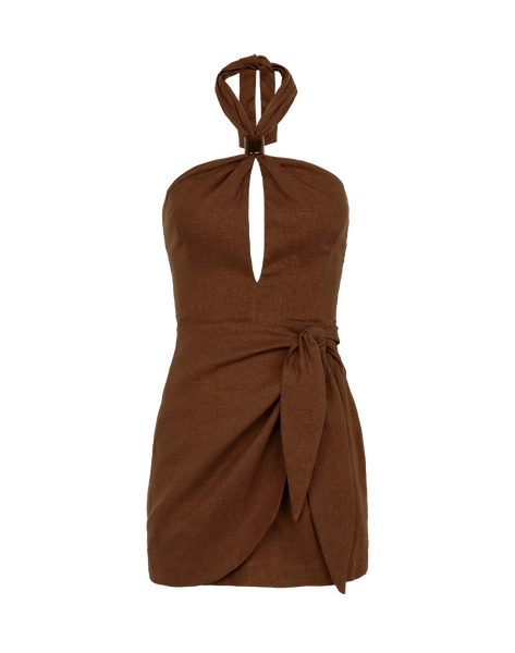 ViX Luna Mini Dress Swim Cover-Up - Brown - Size S