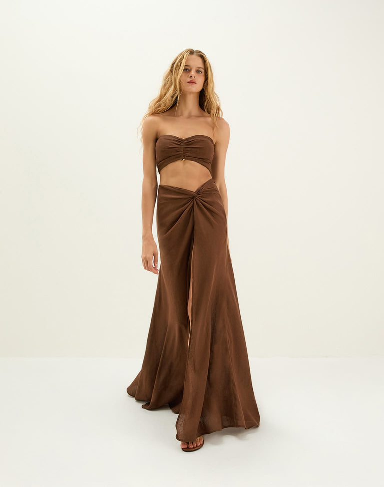 Sirene Long Skirt - Brown XS