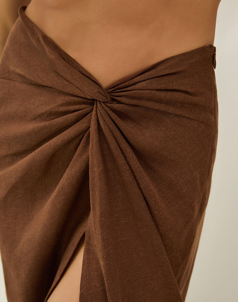 Sirene Long Skirt - Brown XS