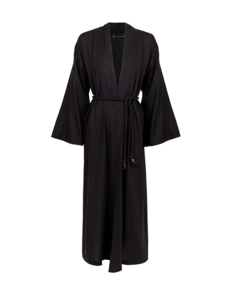 Luna Long Kimono - Black XS