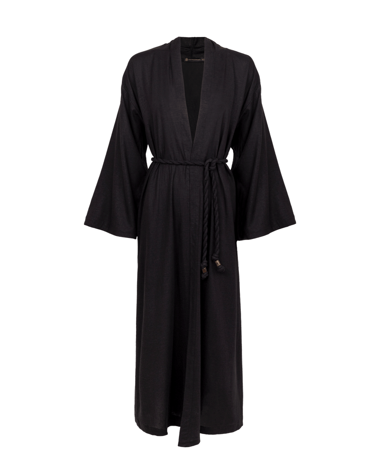 Luna Long Kimono - Black XS
