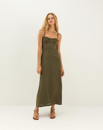 Mallorca Midi Dress - Evergreen
