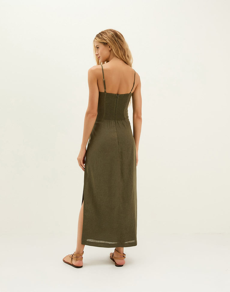 Mallorca Midi Dress - Evergreen XS
