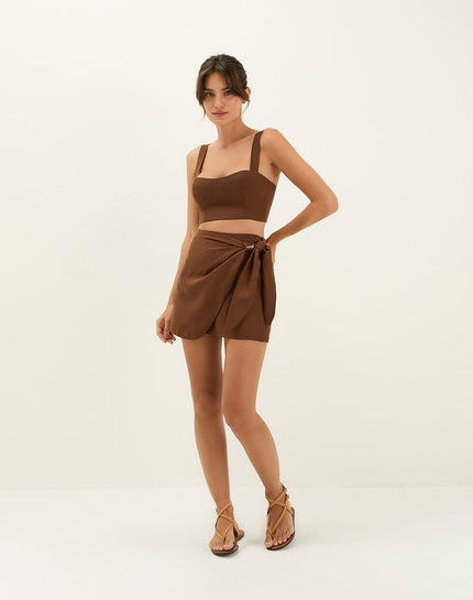 Luna Mini Skirt - Brown