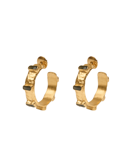 Tina Earrings - Gold - Tina Earrings - Green O/S