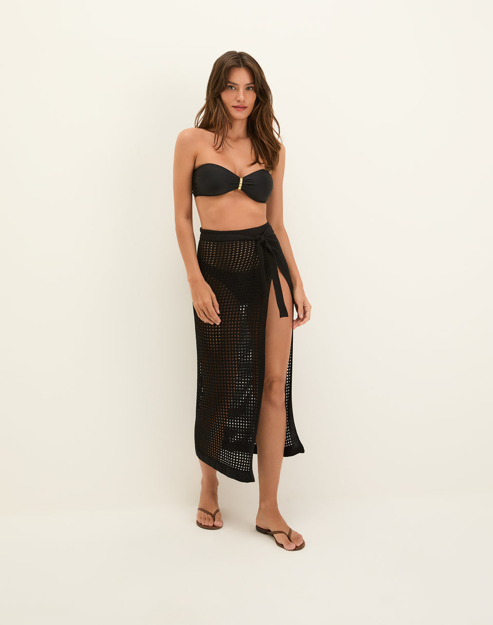 Knit Rena Midi Pareo - Black XS
