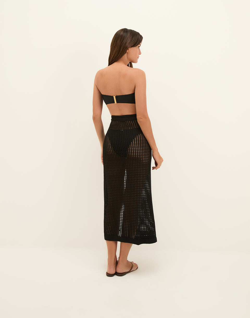 Knit Rena Midi Pareo - Black XS