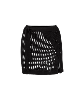 Knit Rena Mini Pareo - Black (Exchange Only)
