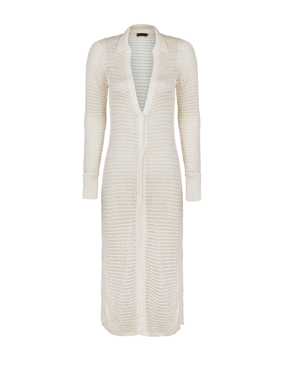 Knit Long Shirt Cover Up - Off White XS