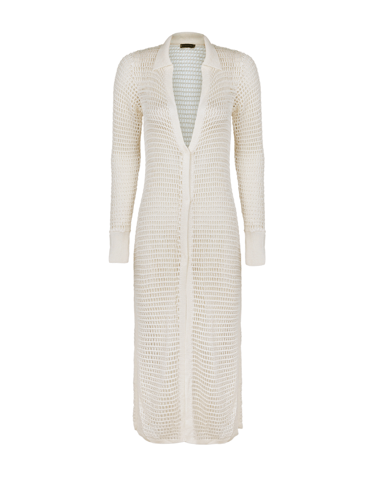 Knit Long Shirt Cover Up - Off White XS