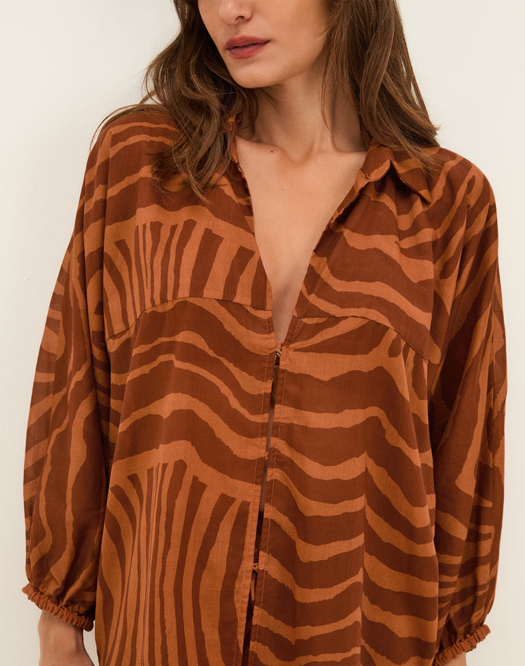 Mori Long Sleeve Blouse - Sundown XS