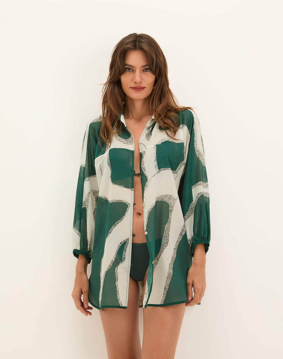 Moa Long Sleeve Cover Up Blouse - Enigma Boulevard XS