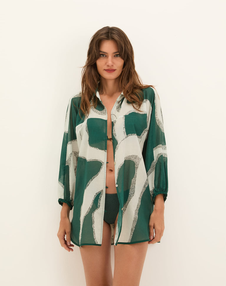 Moa Long Sleeve Cover Up Blouse - Enigma Boulevard XS