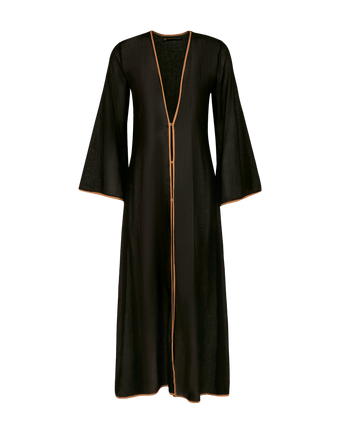 Peony Long Cover Up - Black