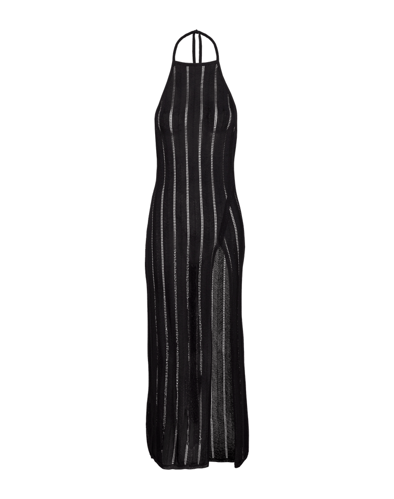 Knit Vis Long Cover Up - Black