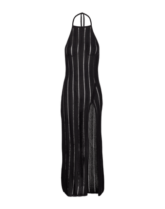 Knit Vis Long Cover Up - Black