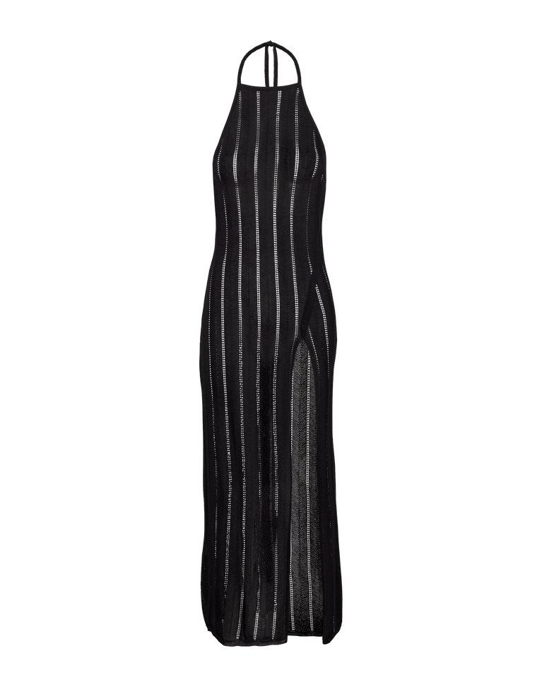 Knit Vis Long Cover Up - Black XS