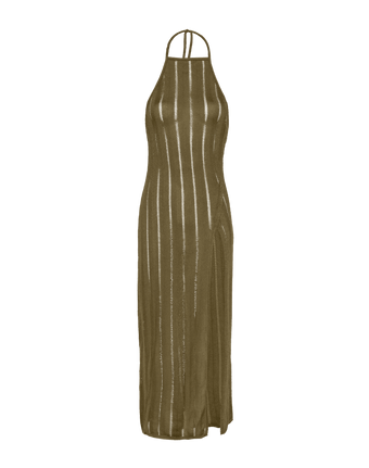 Knit Vis Long Cover Up - Evergreen