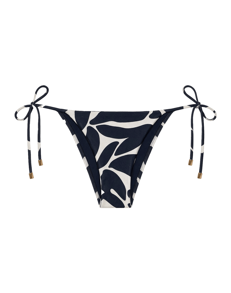 Tie Side Bottom - Leafscape Blue Full / XS