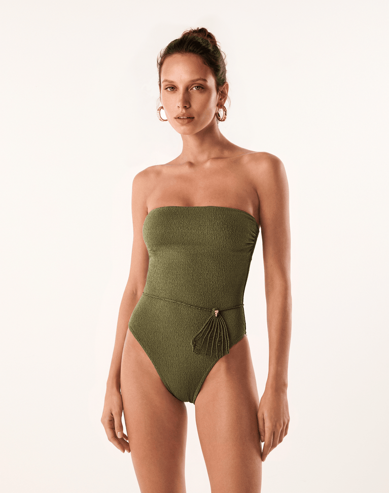 Firenze Shely Bandeau One Piece - Olive Full / XS