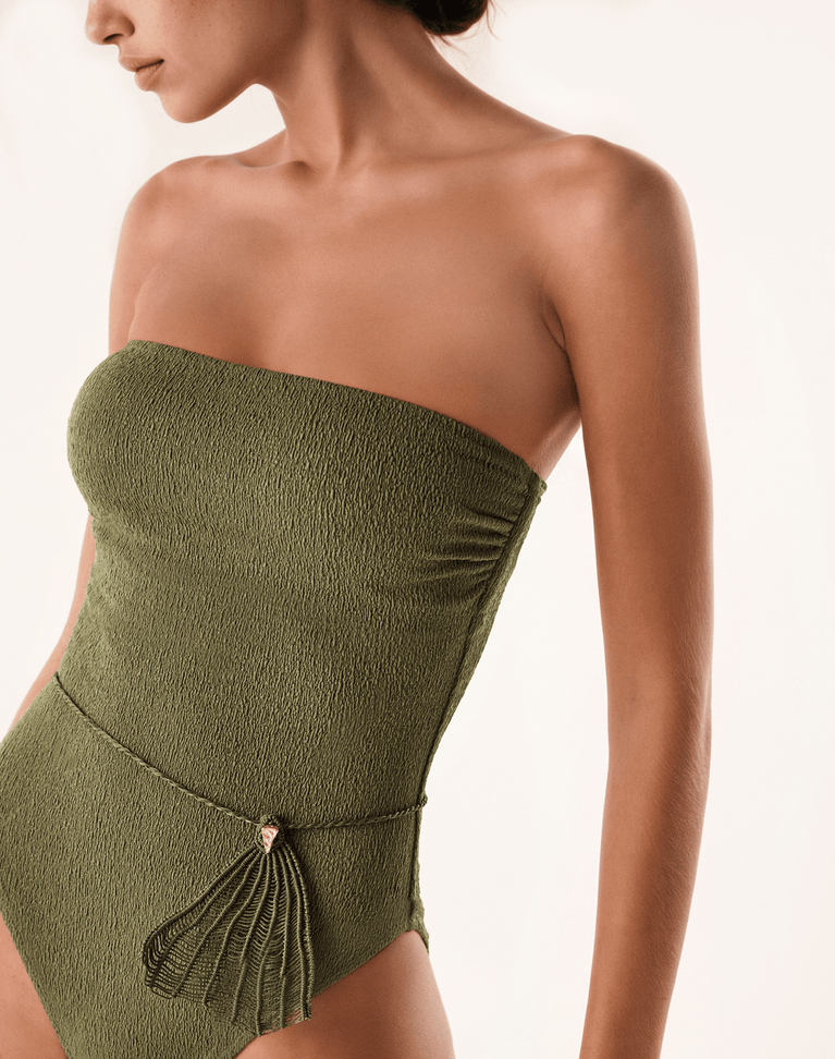 Firenze Shely Bandeau One Piece - Olive Full / XS