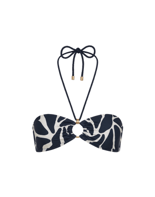 Tesse Bandeau Top - Leafscape Blue S