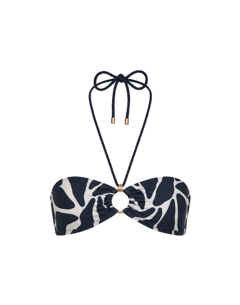 Tesse Bandeau Top - Leafscape Blue S