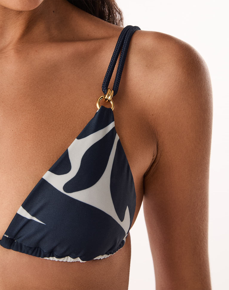 Tesse Parallel Tri Top - Leafscape Blue S
