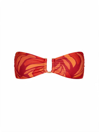 Jill Square Bandeau Top - Red Petals S