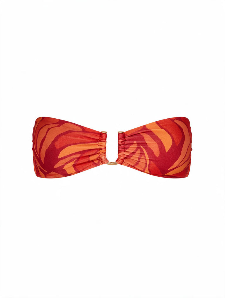 Jill Square Bandeau Top - Red Petals S