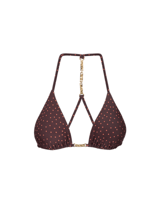 Candice T Back Tri Top - Berry Dots S