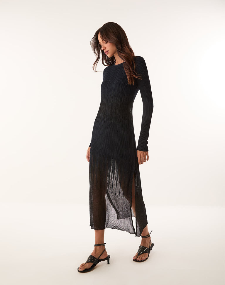 Knit Adria Long Dress - Abyssal Blue XS