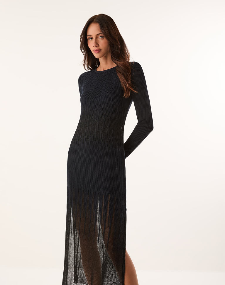 Knit Adria Long Dress - Abyssal Blue XS