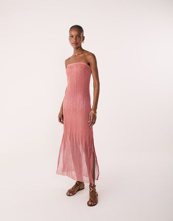 Knit Marcia Long Dress - Antique Rose
