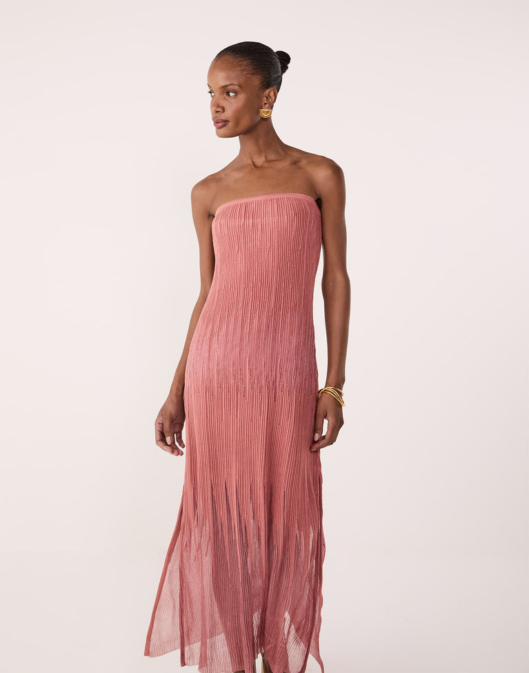 Knit Marcia Long Dress - Antique Rose XS