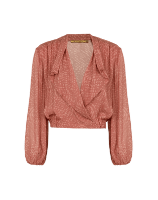 Devon Long Sleeve Blouse - Ocean Mesh Rose XS