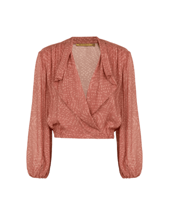 Devon Long Sleeve Blouse - Ocean Mesh Rose