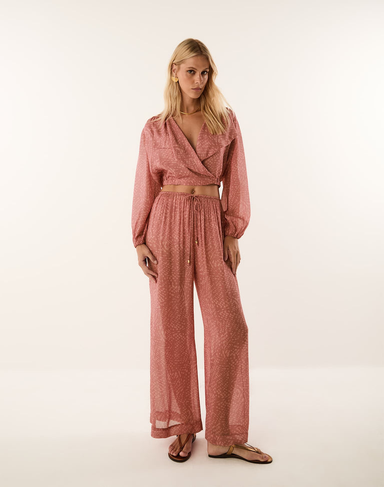 Devon Pants - Ocean Mesh Rose XS