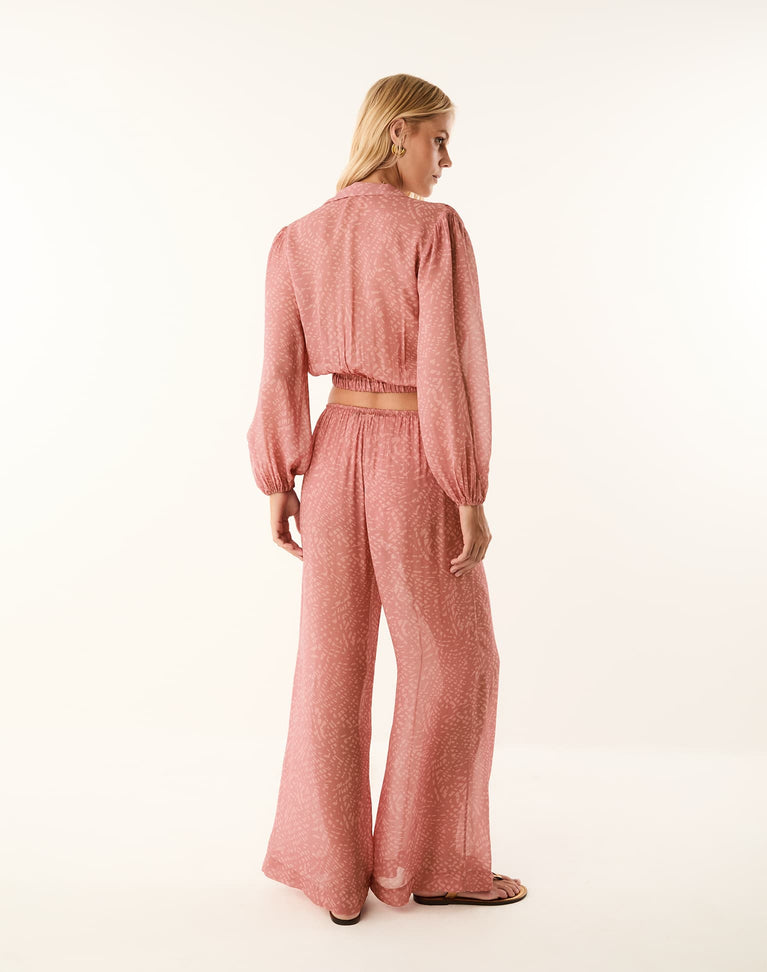 Devon Pants - Ocean Mesh Rose XS