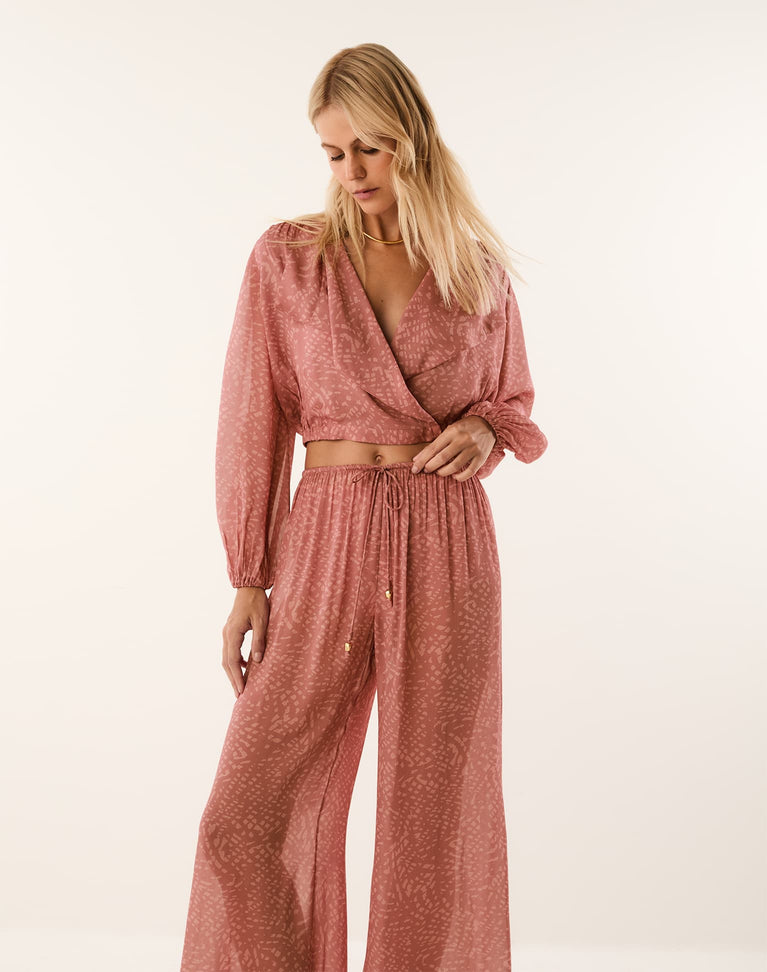 Devon Pants - Ocean Mesh Rose XS