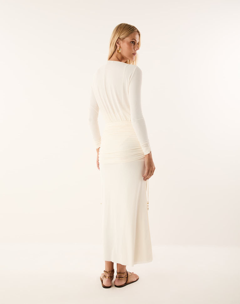 Davis Midi Skirt - Off White XS