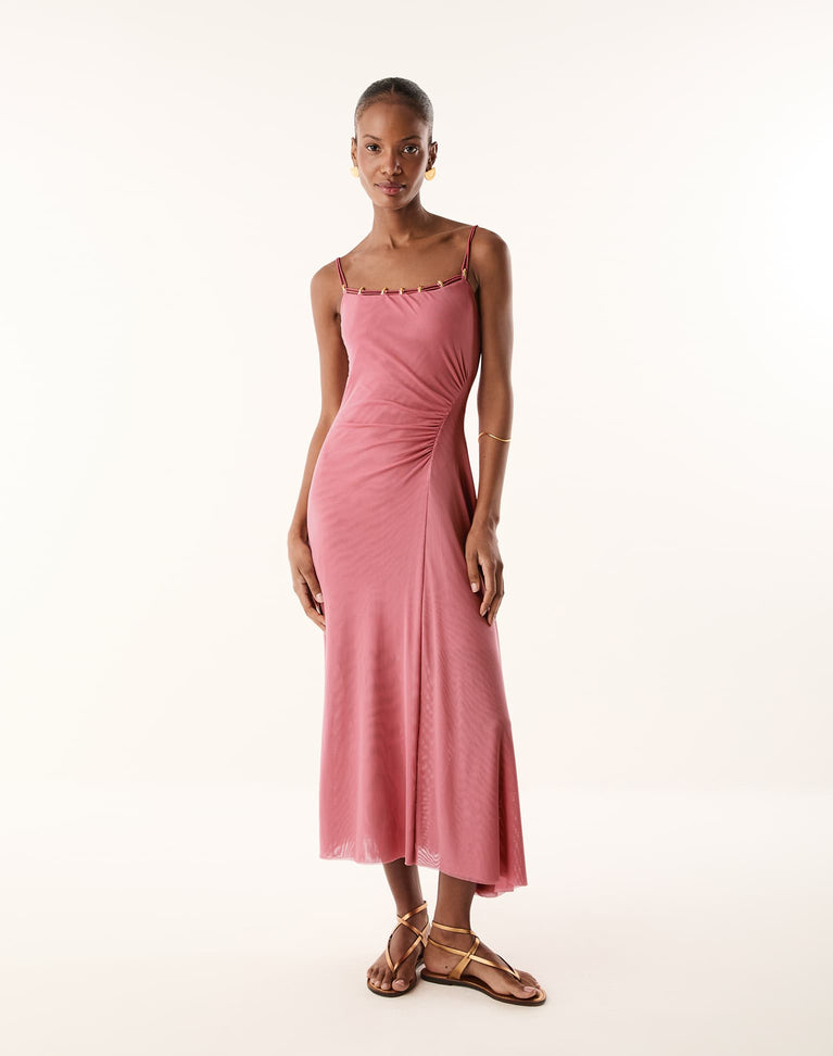 Dani Midi Dress - Antique Rose XS
